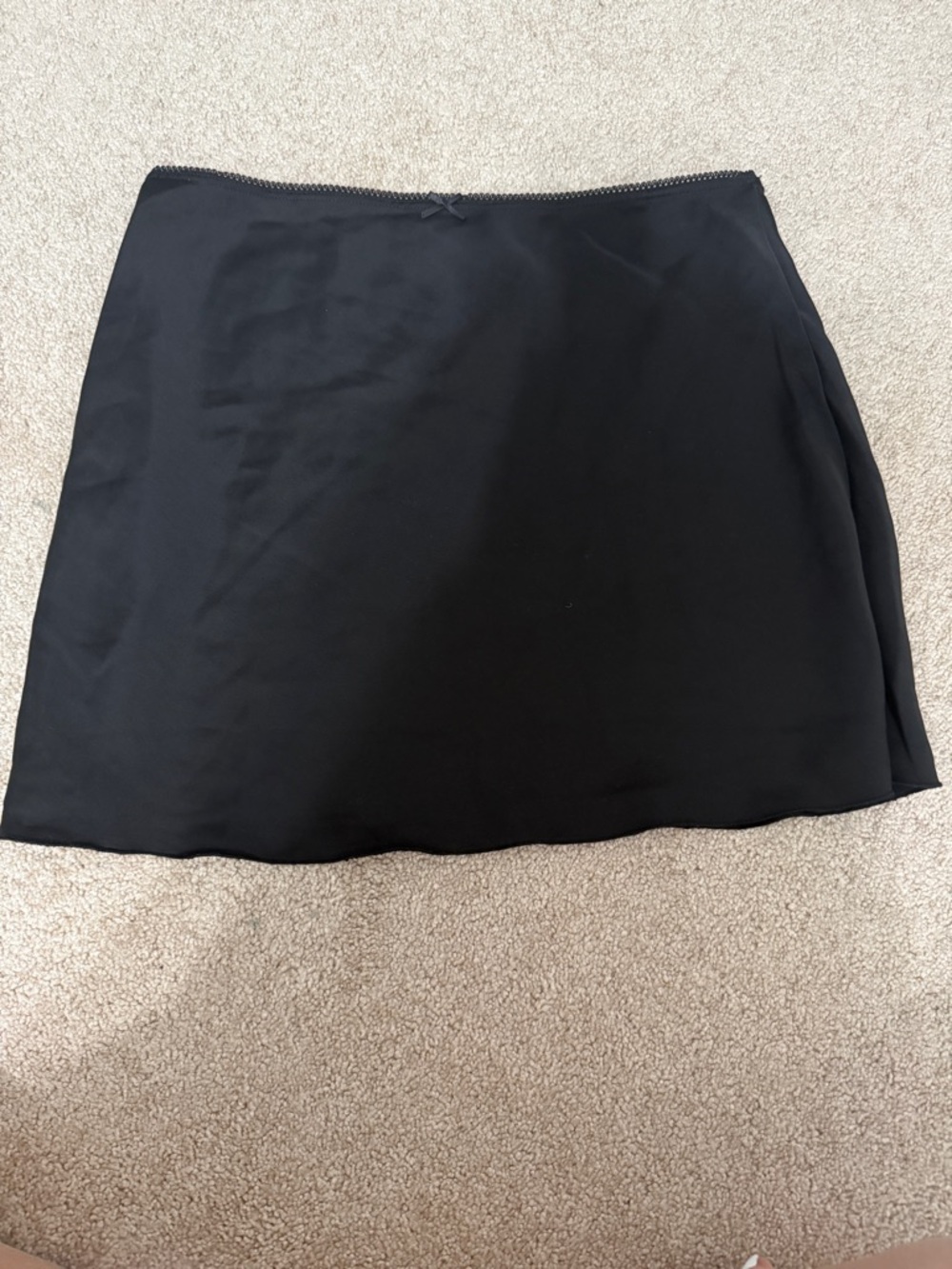 Brandy Melville Black Mini Satin Skirt